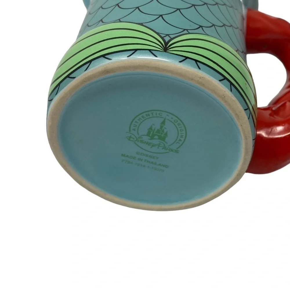 LITTLE MERMAID Coffee Mug Disney Parks Peramic Cup ARIEL Sculpted 3D
